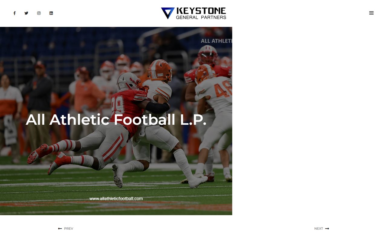 Screenshot of the Keystone General Partners, Inc. website