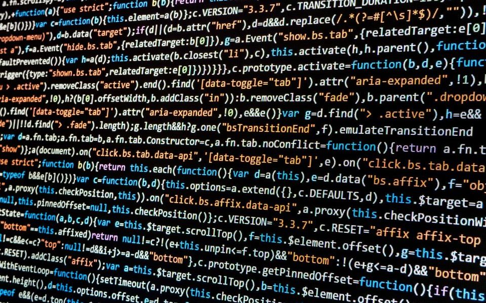Application source code open in a code editor
